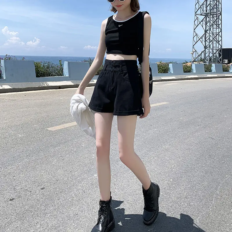 Aesthetic Black Shorts Ootd Vintage Casual Elegant Fashion Sexy