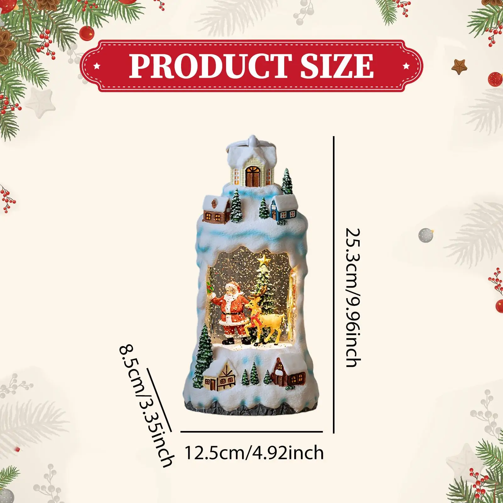 Christmas Village Snow Globe Resin Image Xmas Decor for Office Home Bedroom Christmas Village Snow Globe Resin Image Xmas Decor for Office Home Bedroom