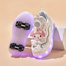 Kids Shoes Red Sneakers Children's Roller Skating Shoes Fashion Outdoor Sports Walking Shoes LED Light Cute Kids Sneakers Girl