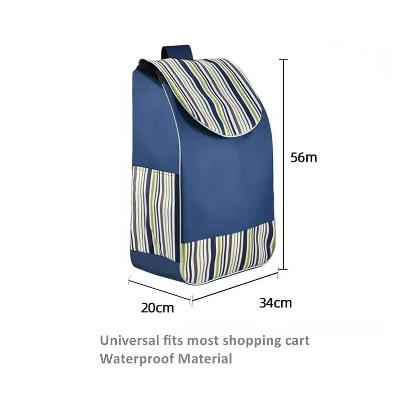 

Большая тележка для хранения, вместительная сумка для покупок, красочная Водонепроницаемая тележка для супермаркета