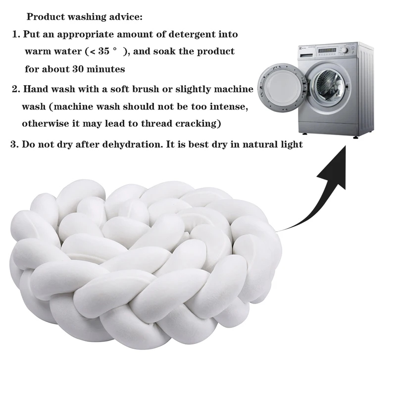 1m/2m/3m/4m Paraurti per lettino per neonato Protezione per lettino Nodo Treccia Cuscino Cuscino Culla Paraurti anticollisione - immagine 6
