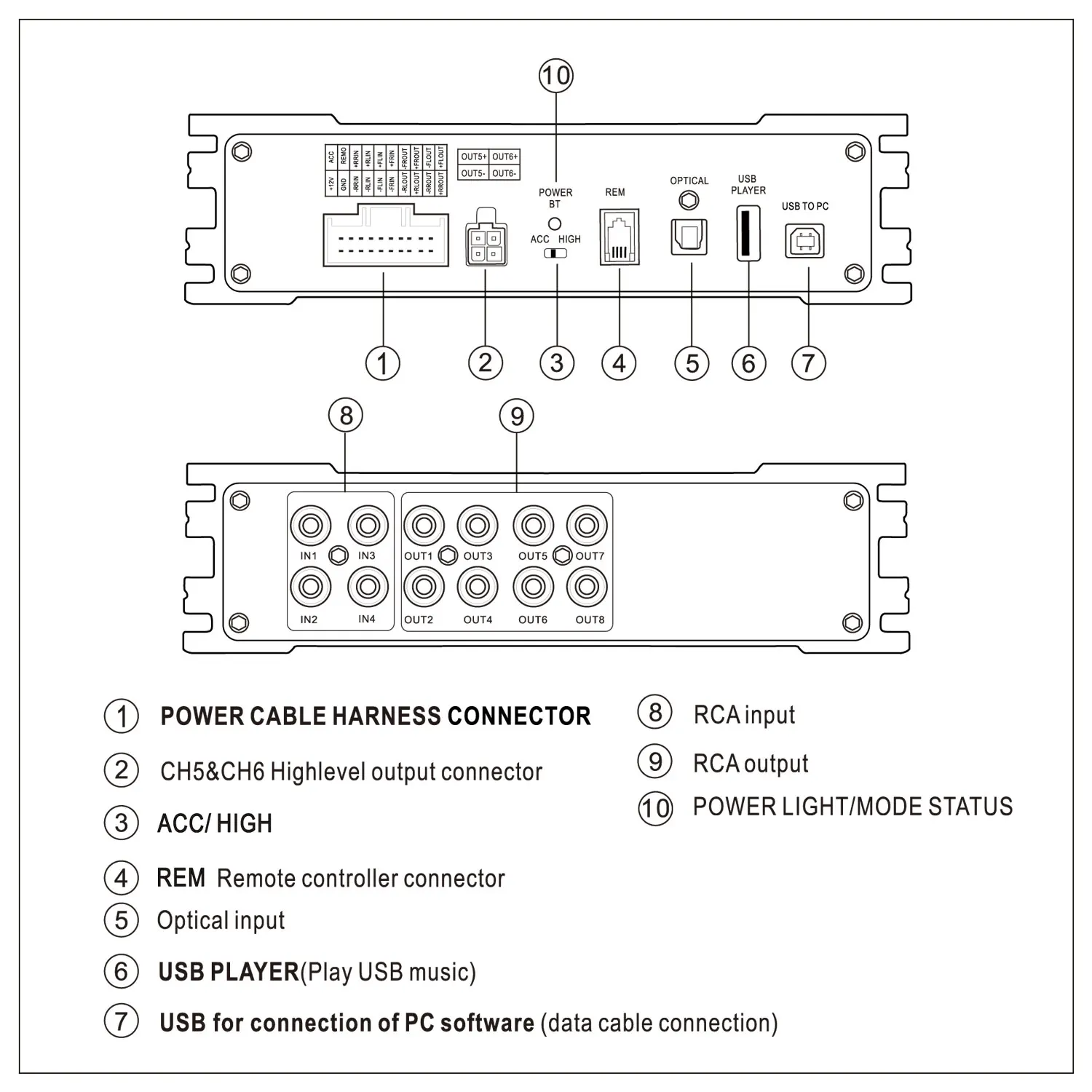 PUZU PZ-C31S Iso Wiring Harness Cable Car Dsp Amplifier 6x150w Support Pc Tool 31 Eq App Bluetooth 4ch To 8ch Plug And Play 6