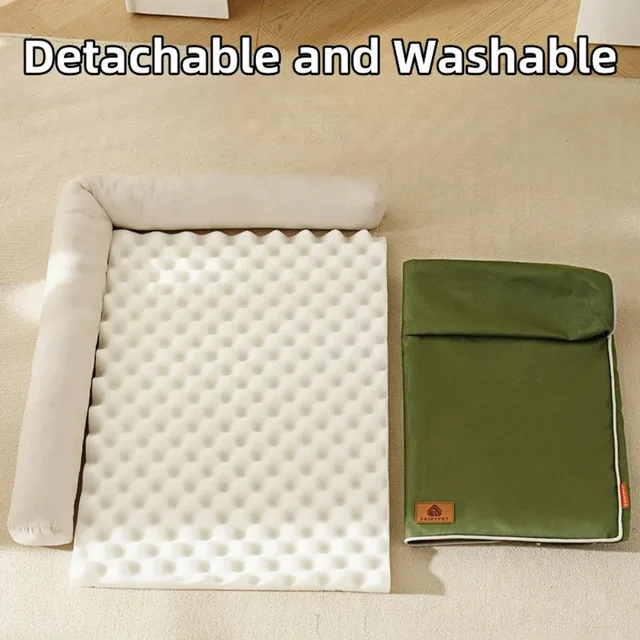 Dog Cat Nest Pet Bed All Seasons Scratch Resistant Bite Proof Sleeping Pad Removable Washable Cover for Small Medium Dogs Cats 4