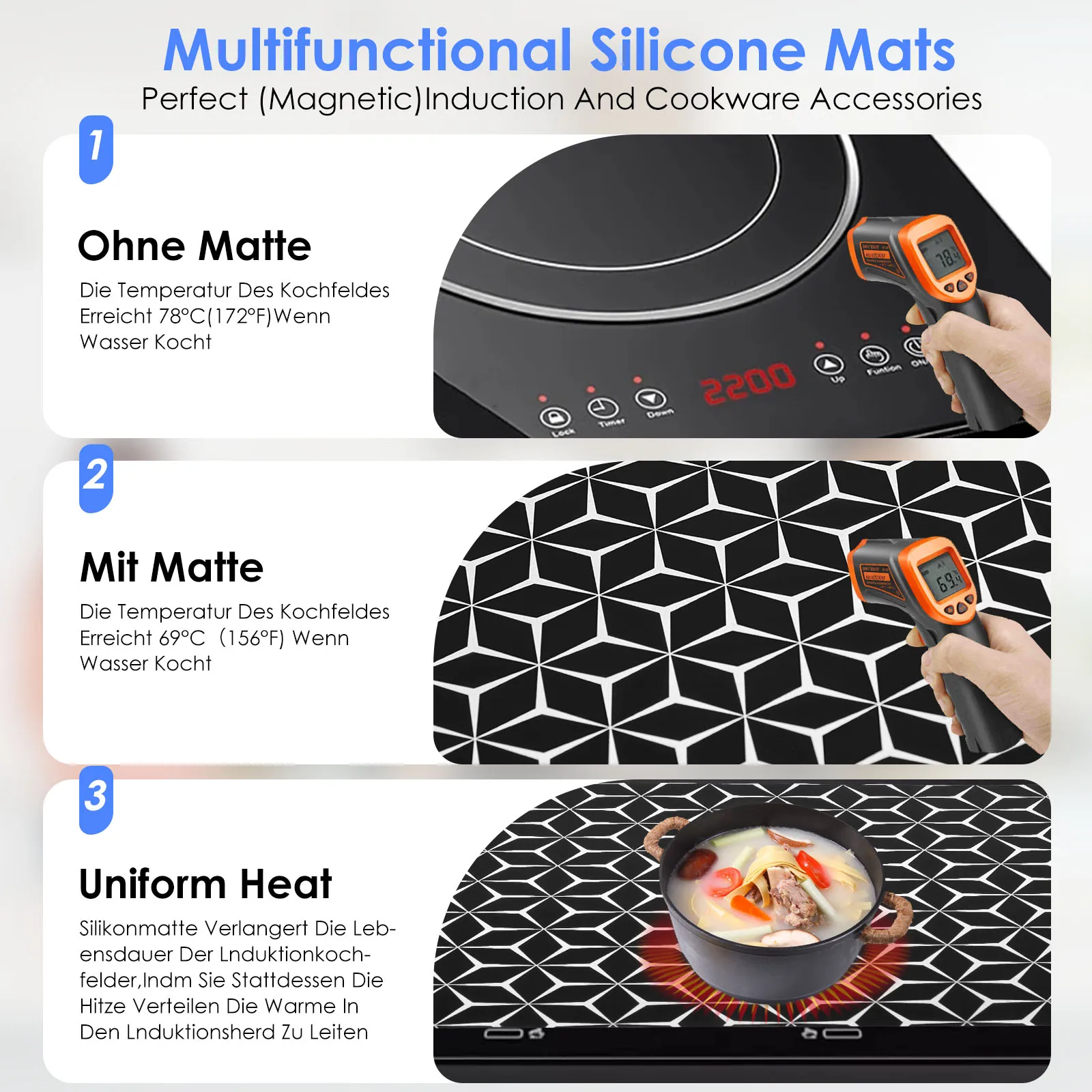 Silicone Induction Cooktop Mat Fireproof Protection Induction Baking Plate  Protector Kitchen Accessories - AliExpress