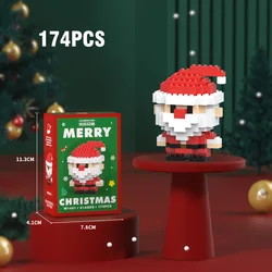 Festive Santa and Reindeer Building Block Set - Holiday Table Decoration & Children's Toy Gift (Santa)