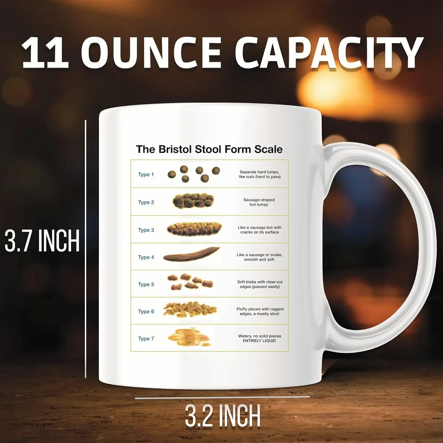 Bristol Stool Form Scale Poop Mug Funny Silly Poop Joke Humor