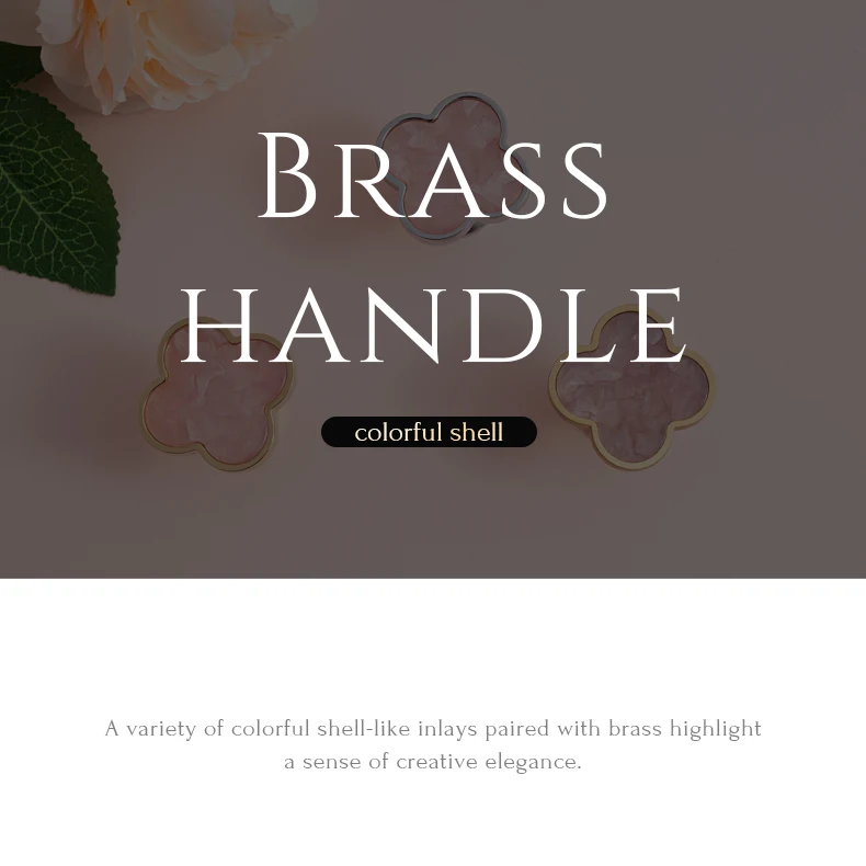 brass clover cabinet knob gold furniture handle