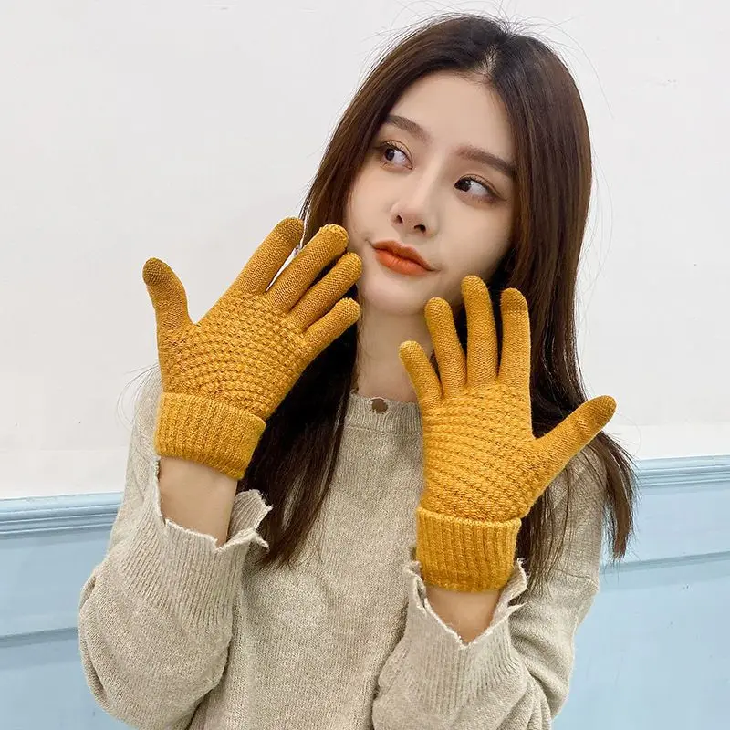 Cycling Touch Screen Gloves Female Winter Cute Student Cycling Warm And Cold Korean Version Thick Winter Cotton Gloves cycling gloves cotton gloves warm gloves sports gloves