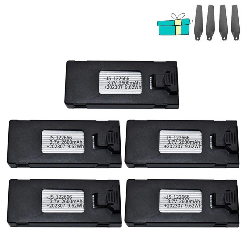 ตัวเลือกสินค้า แบตเตอรี่โดรน 3.7V 2600mAh สำหรับ E88 E88PRO E99 P1 P5PRO และอื่นๆ