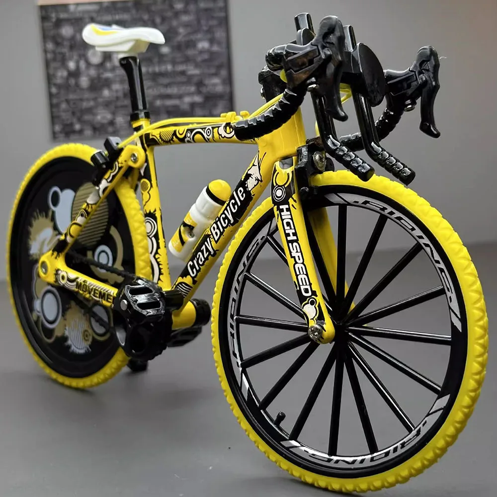 1:8 Scale Off-road Mountain Bike Model Miniature Toys Alloy Diecast Shock Absorption Doodle Road Racing Bicycles Kids Gifts 1