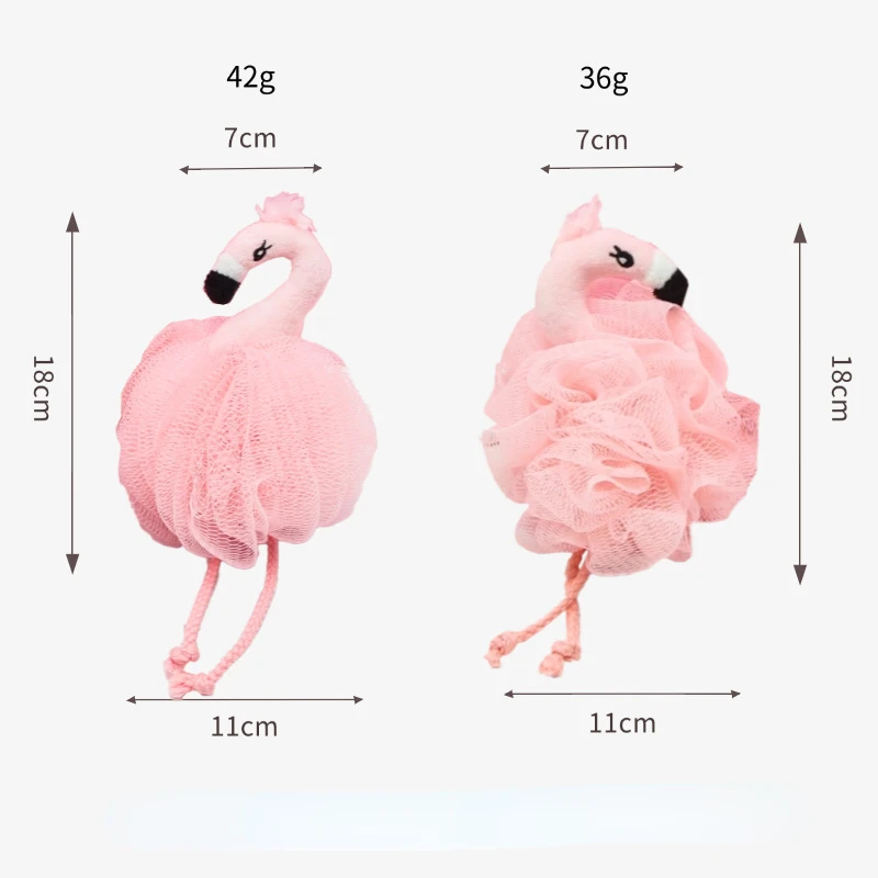 Flamingo Kids Bath Ball Pink Cute Bath Brushes Girls Rubbing Bathing Bubble Adult Children Flower Ball