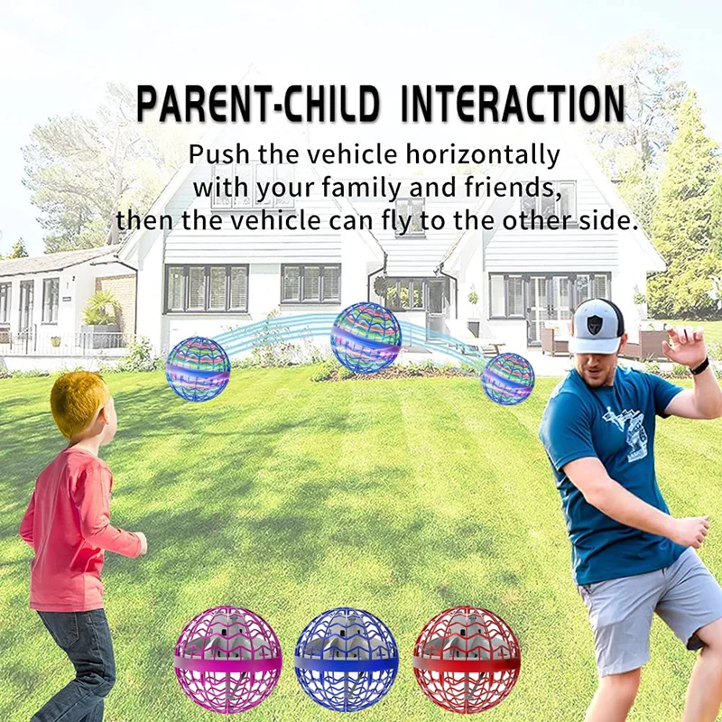 Original Patented Flying Ball Spinning Hand Controlled Drone 360 ° Rotation Mini with LED Lights Fun Christmas Gift for Children 5