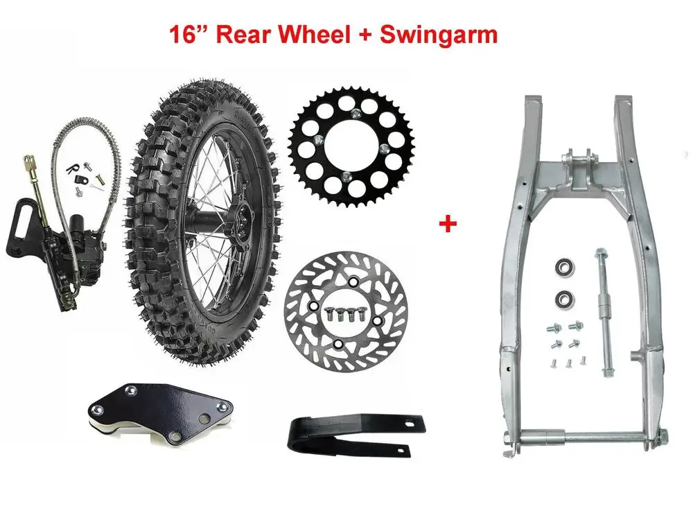 TDPRO 14/16" Rear Wheel Swing Arm Kit 90/100 16 Tire Rim Pit Bike