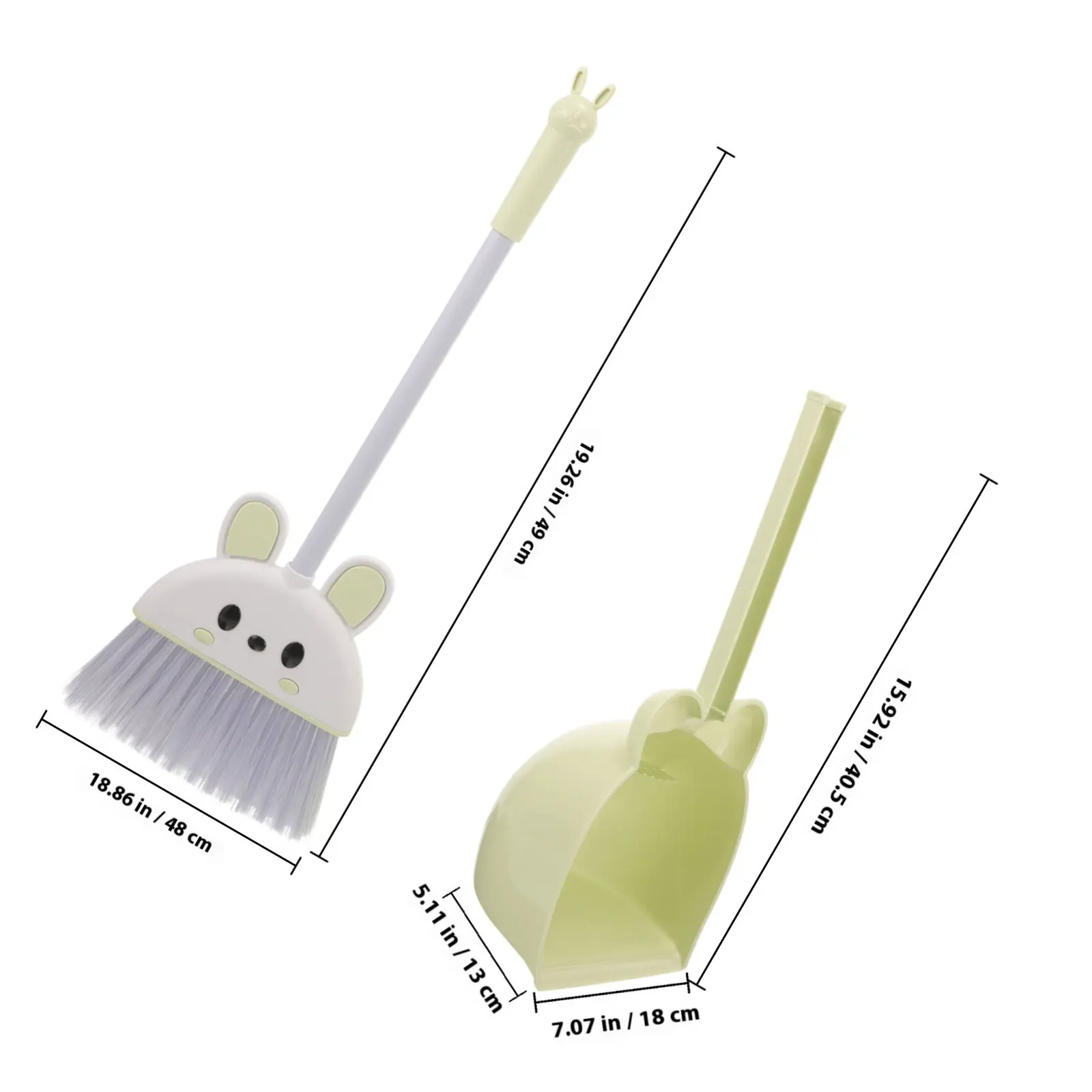 1 세트 어린이용 빗자루 쓰레받기 키트 어린이를 위한 안전하고 부드러운 플라스틱 소형 청소 세트 용 가정용 유치원 집안일 학습
