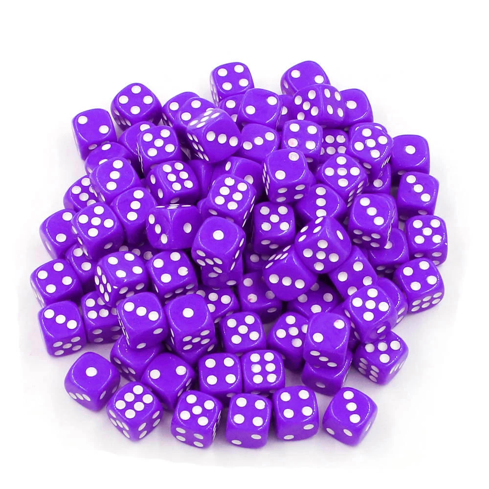 14mm Acrylic Game Dice Accessories #14 Round Corner Cubes Colorful Dot Drinking Dice 100pcs/Pack game dice dice set acrylic dice
