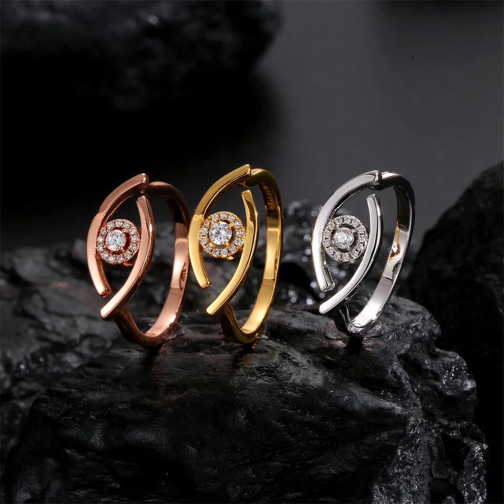 

MESSICA Exquisite Luxurious 100% 925 Sterling Silver Lucky Eye Ring Romantic Gift for Women Free Shipping