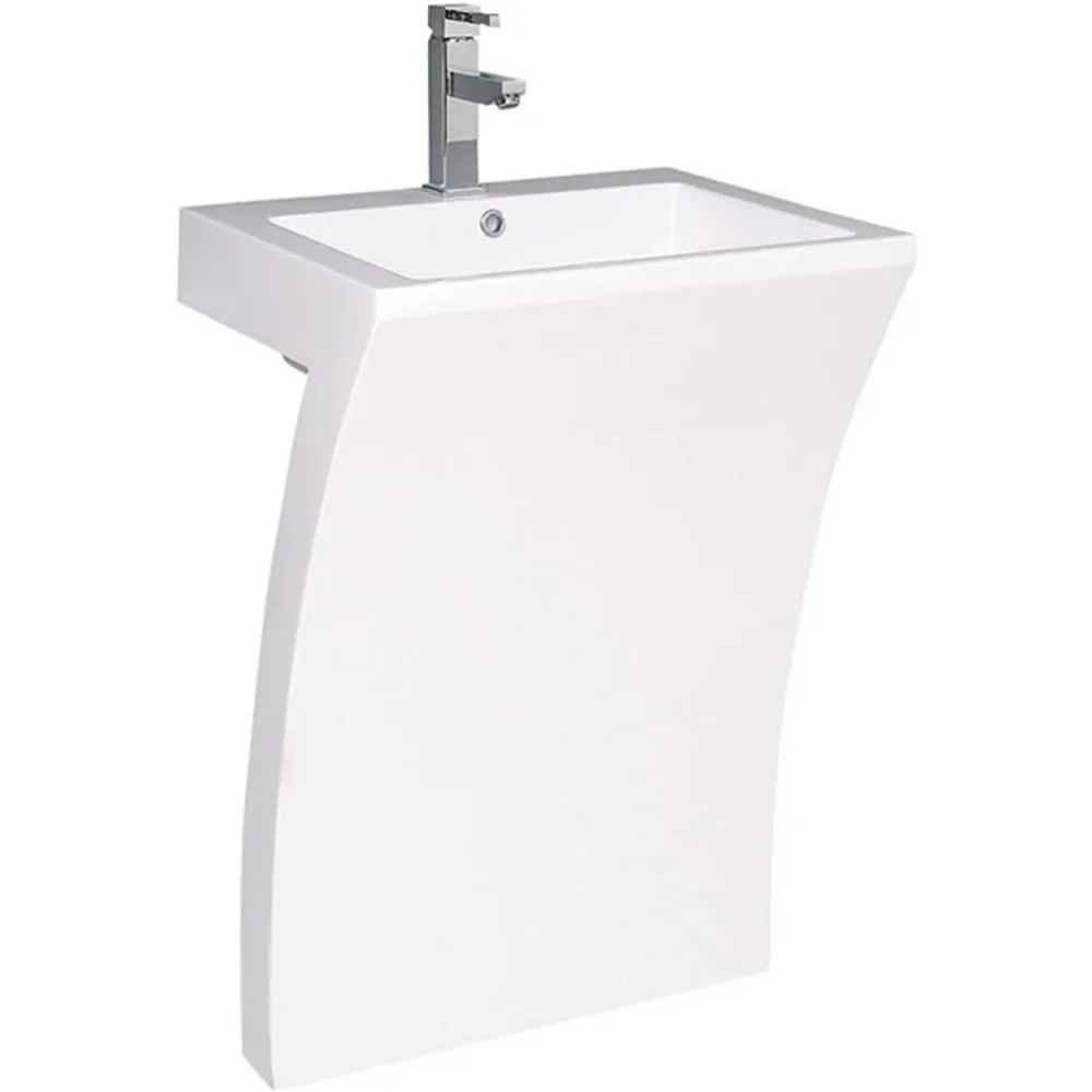 23 inch White Pedestal Sink bathroom wash basin 3