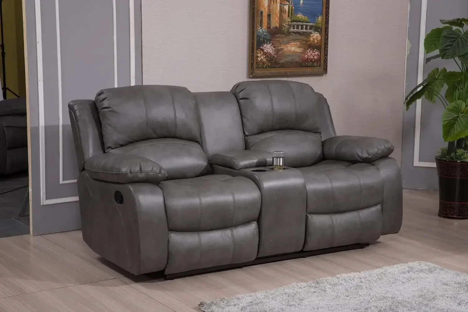 Leather Air Reclining Set 4