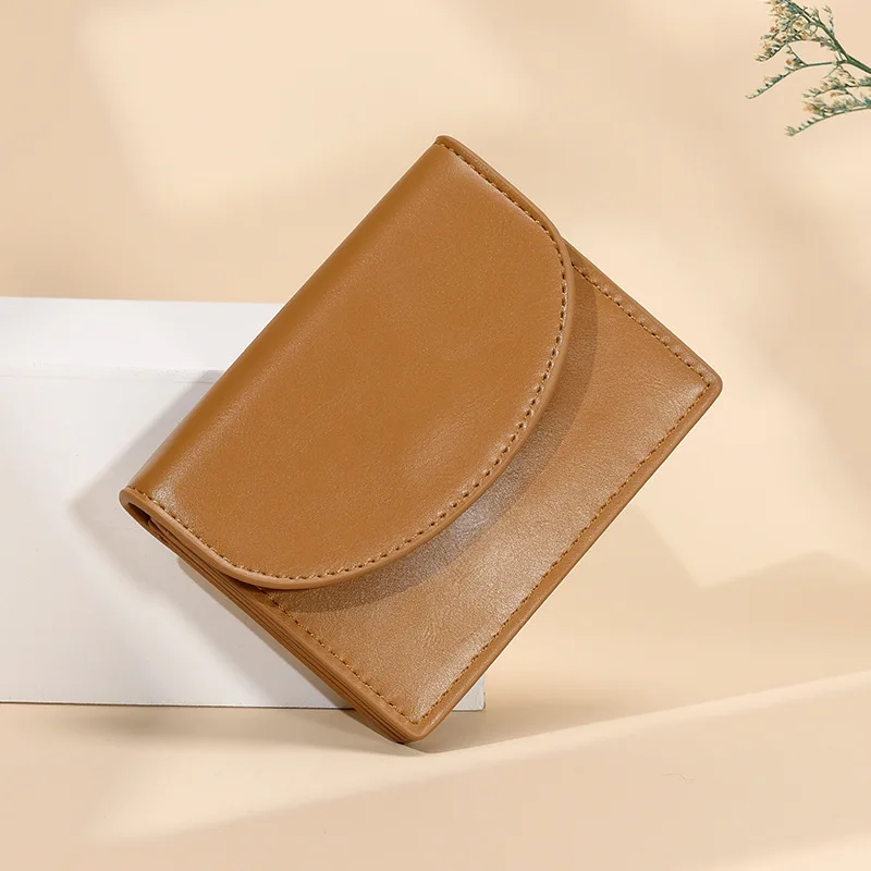 

New Fashion Retro Everything Compact Trend Women's Purse Short Folding Thin Solid Color Simple Student Fashion