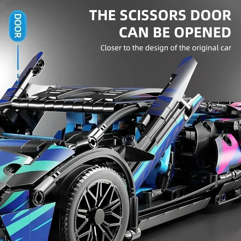 1314Pcs Technical Racing Sport Car 67128 Model Building Blocks Lamborghini Hypercar Racing Car Model Toys Kid Adult Gift 4