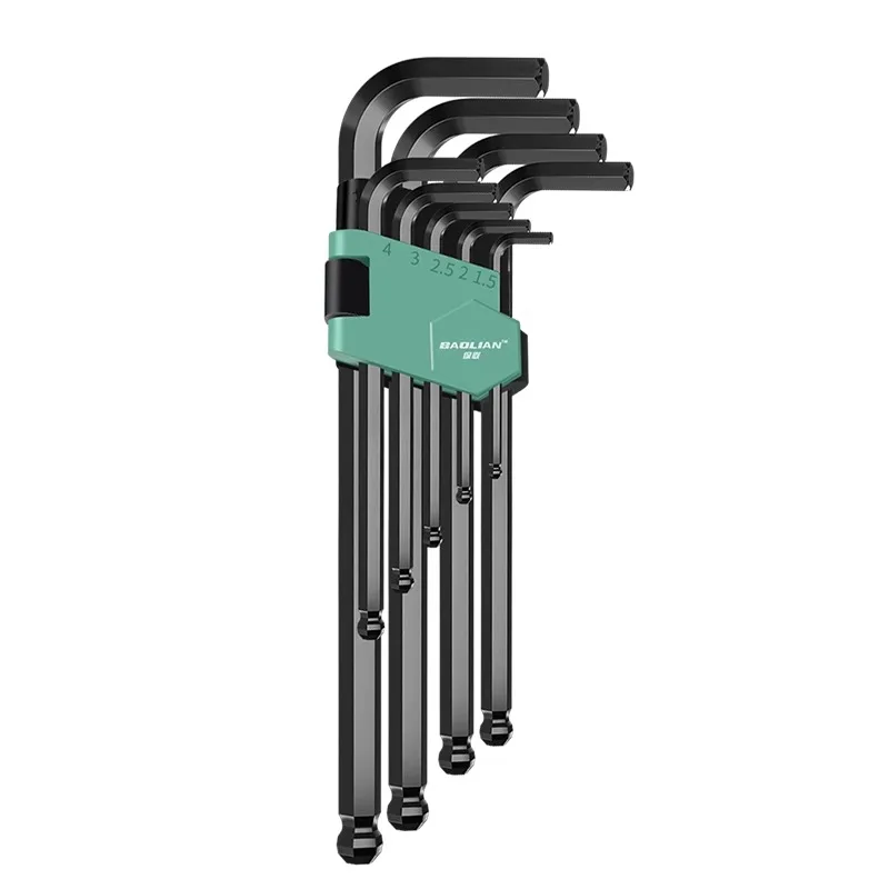 9개 육각 렌치 세트 앨런 렌치 도구 사각 렌치 토르크 내측 육각형 롱 볼 엔드 L 키 1.5 - 10mm T형 핸들 포함