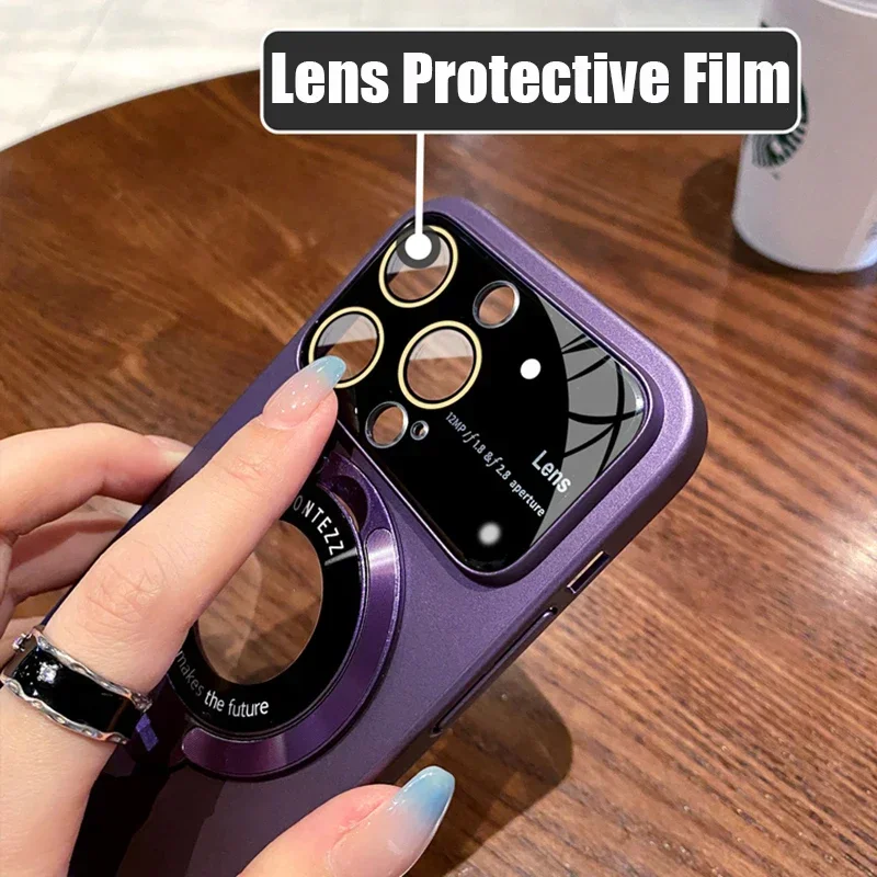 Enhanced Magnetic Flip Bracket with Large View Lens Protection and Hard Shell Cover