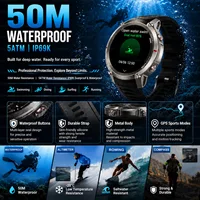 Nouvelle Montre Connectée Tout-Terrain 2026 avec Carte GPS Précise Hors Ligne, Boussole GPS Intégrée, Étanchéité 5ATM, Appel Bluetooth pour Hommes 6