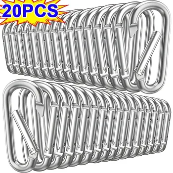 Mini Carabiner Keychain Alluminum Alloy D-ring Buckle Spring Snap Clip Hooks Keychain Carabiner for Keys Camping Accessories