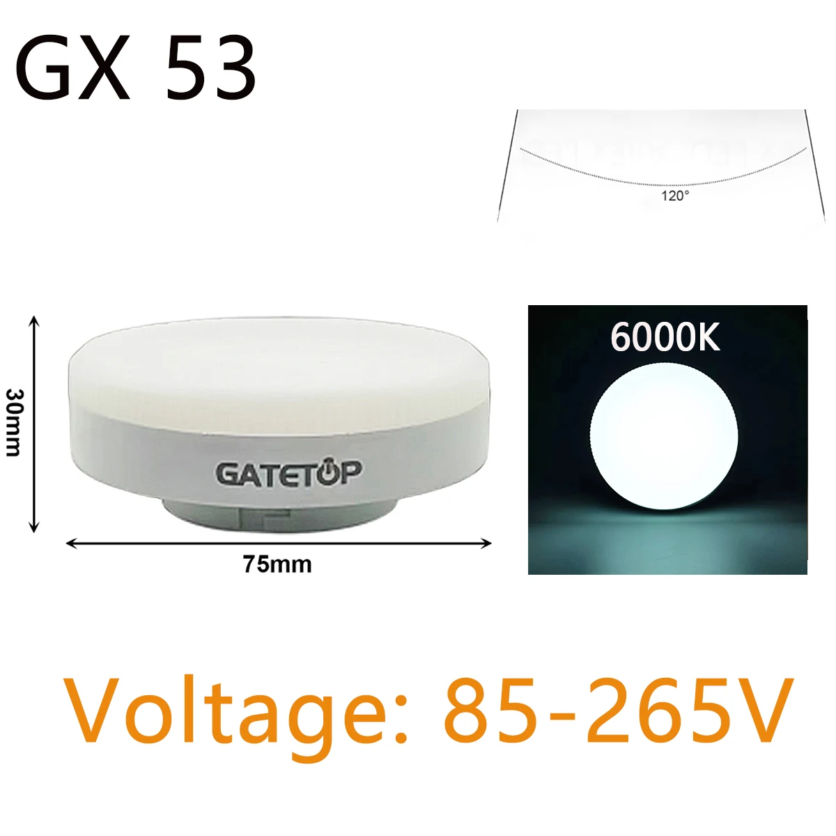 5-20 قطعة LED الأضواء GX53 خزانة ضوء مصبغة ضوء AC8...