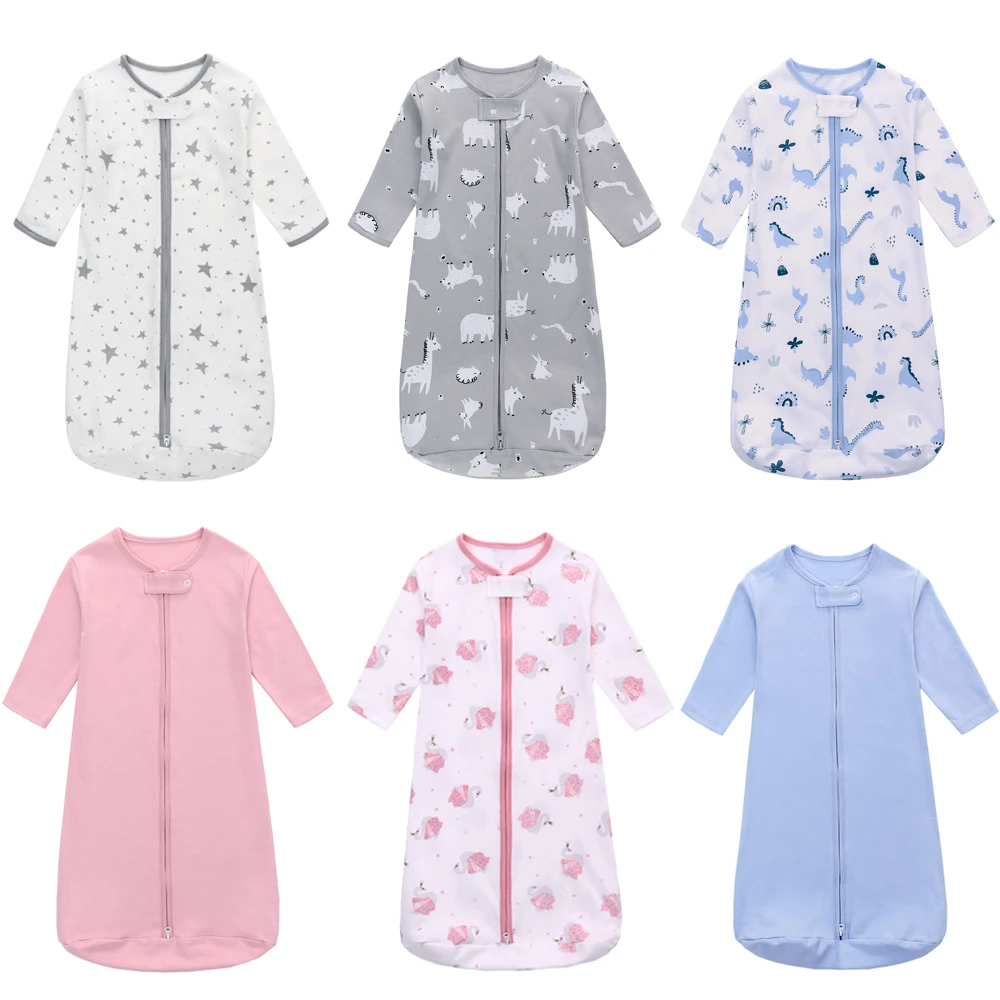 Cotton Baby Long Sleeve Sleeping Bag Kids Pajamas Antikicking Cocoon