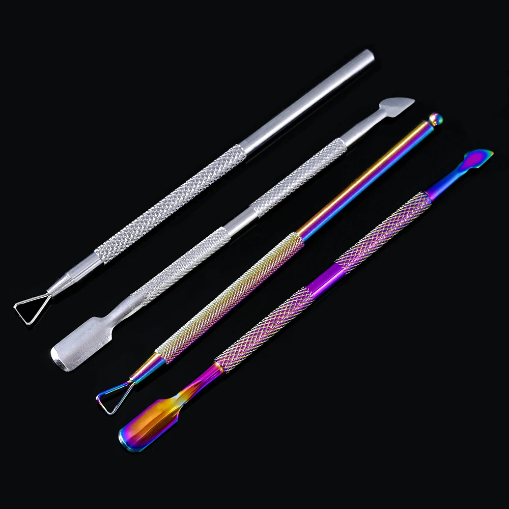 

4pcs/Set Stainless Steel Cuticle Pusher Gel Nail Polish Dead Skin Remover Sticks Nail Cuticle Pusher Manicure Nail Care Tools