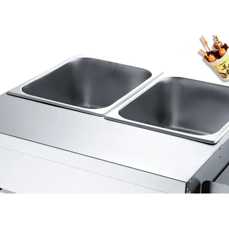Gas Deep Fryer Double Gas Fryer Two Tanks Noodles Oden Cooker Steamer Energy Saving Kitchen French Fries Machine