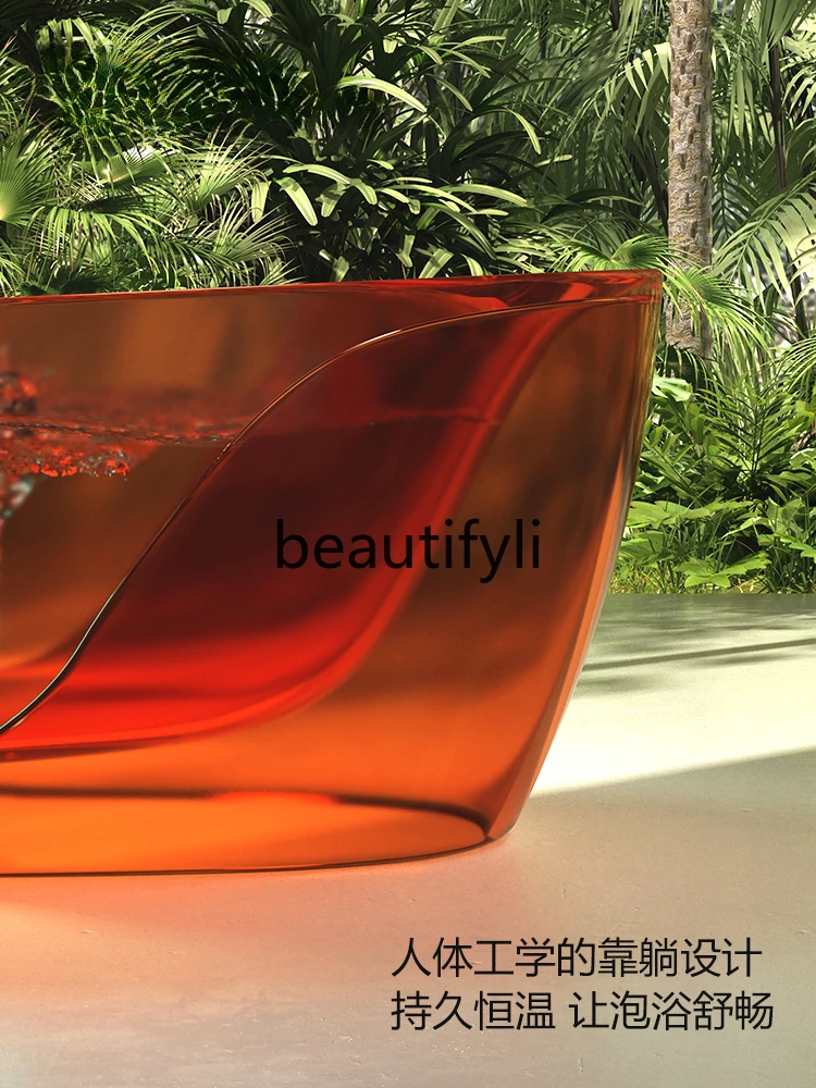 Household transparent resin Jacuzzi Smart bubble surfing Double Internet celebrity bath 5