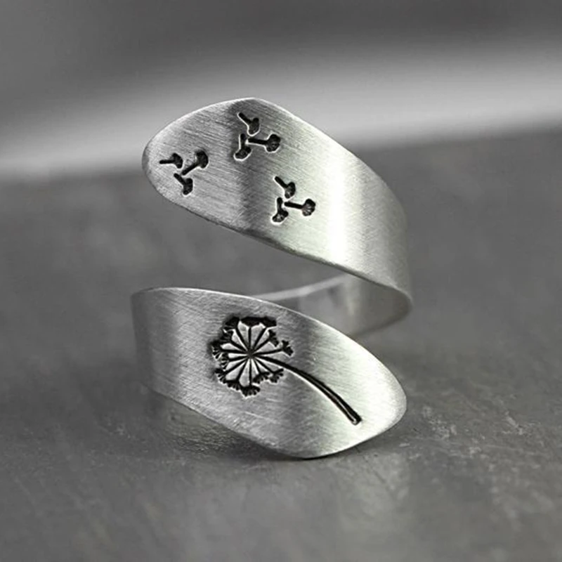 Adjustable Wrap Open Ring Band Ring Silver Jewelry Gift