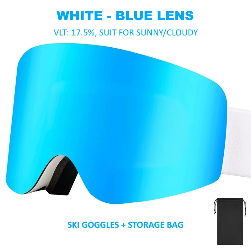 Advanced Frameless Ski & Snowboard Goggles - UV400 Protection & Anti-Fog with Magnetic Lenses