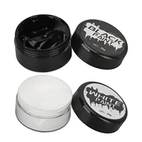 2PCS Halloween Face Painting Kit Highly Pigmented Face Body brus Paint Black and White for DIY Cosplay Theme Parties Body Makeup 2