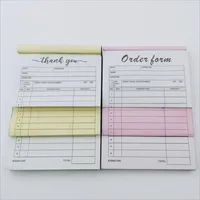 1/5 PCS Thank You Receipt Books  with Cardboard, 2-Part Small Business Carbon-Free Sales Invoice Book 3.7x5.1 Inches(set of 50) 1