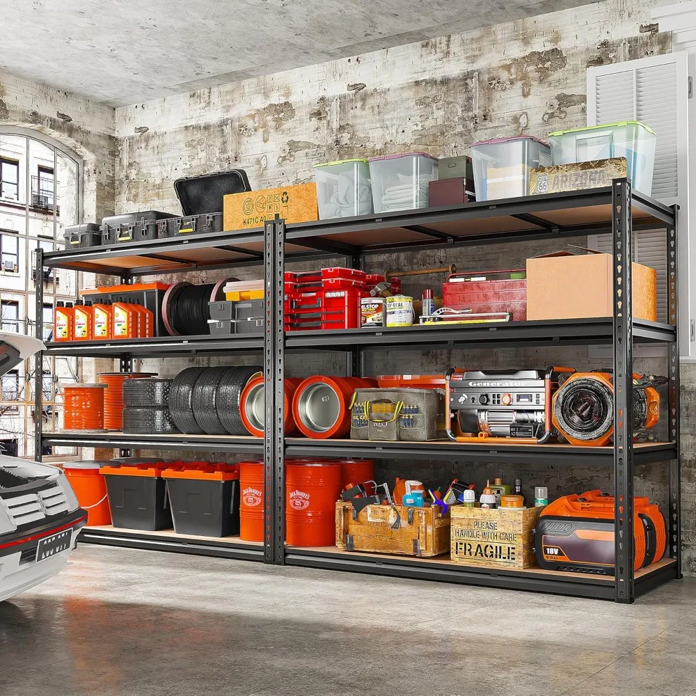 Garage Shelving Heavy Duty 2500LBS Storage Adjustable Garage Storage Shelf 4 Tier Metal Shelves for Storage Rack Industrial 2