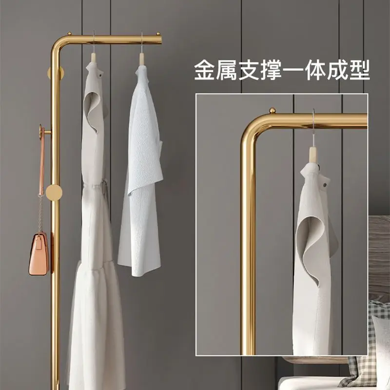 L shape Nordic Clothes Coat Rack Living Room Iron Art Standing Coat Rack Indoor Slate Floor Gold Clothes Hanger Bedroom Hat Rack