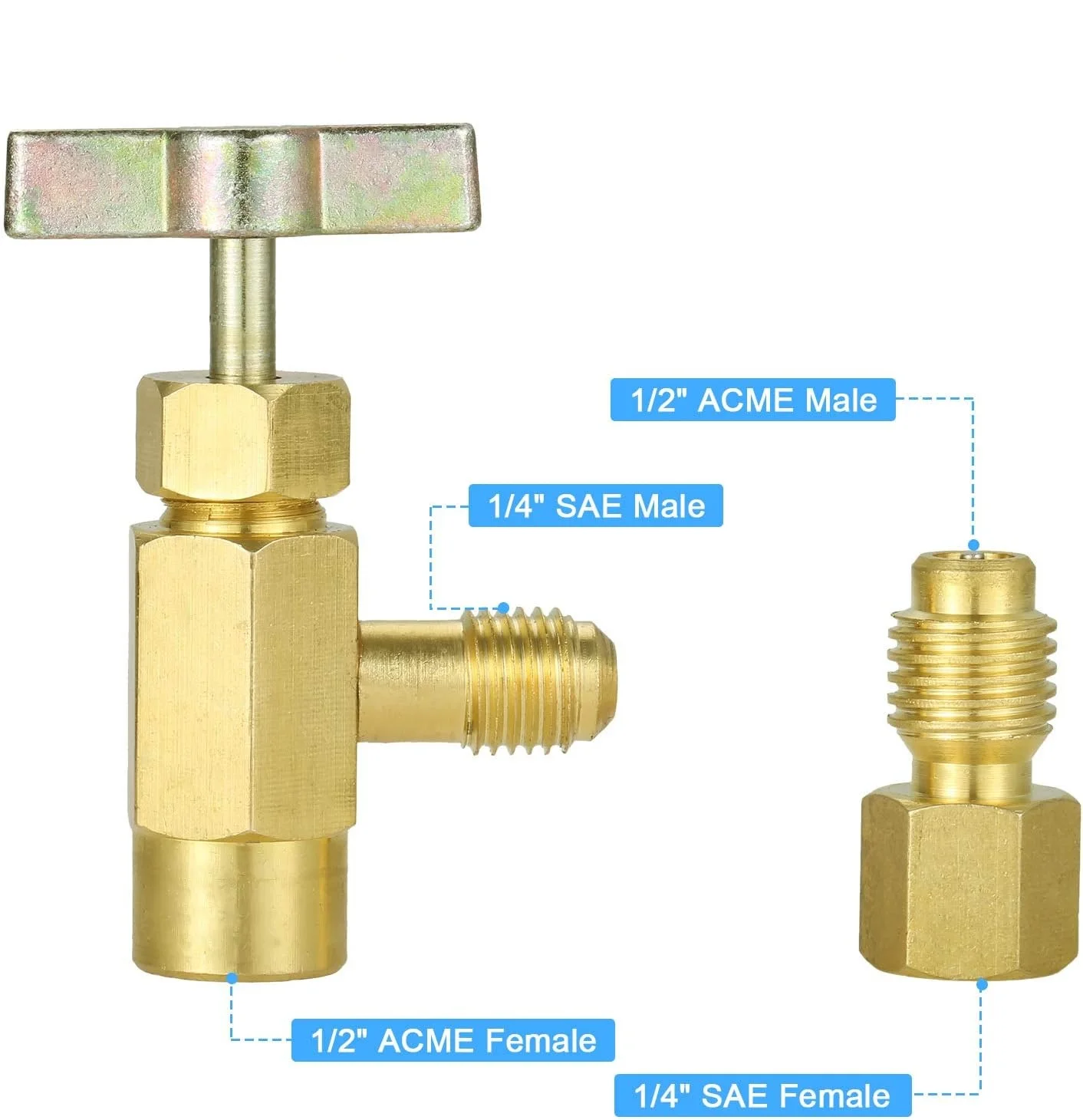 8피스 R134A 냉매 탭 키트 (탱크 어댑터, 병따개, 씰 파이프 씰, 튜브 개스킷 포함) AC 프레온 충전 호스용