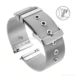 Elegant Milanese Mesh Stainless Steel Watch Band with Quick Release, 1.5mm Thickness - 22mm (Silver)