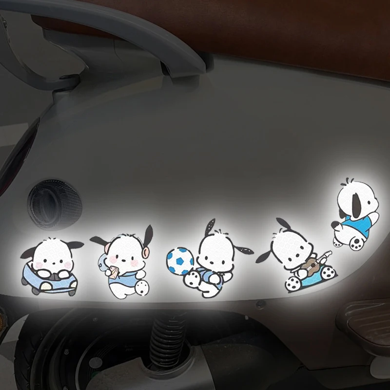 

Светоотражающая Автомобильная дверная наклейка Sanrio Cinnamoroll, декоративная наклейка для мотоцикла, автомобильная лента для багажника