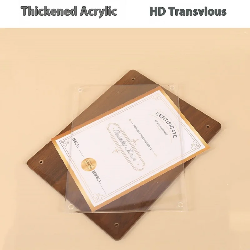 A4 인증서 디스플레이 프레임 문서 프레젠테이션을 위한 아크릴 수상 쇼케이스 스탠드, 인증서 및 사진에 적합