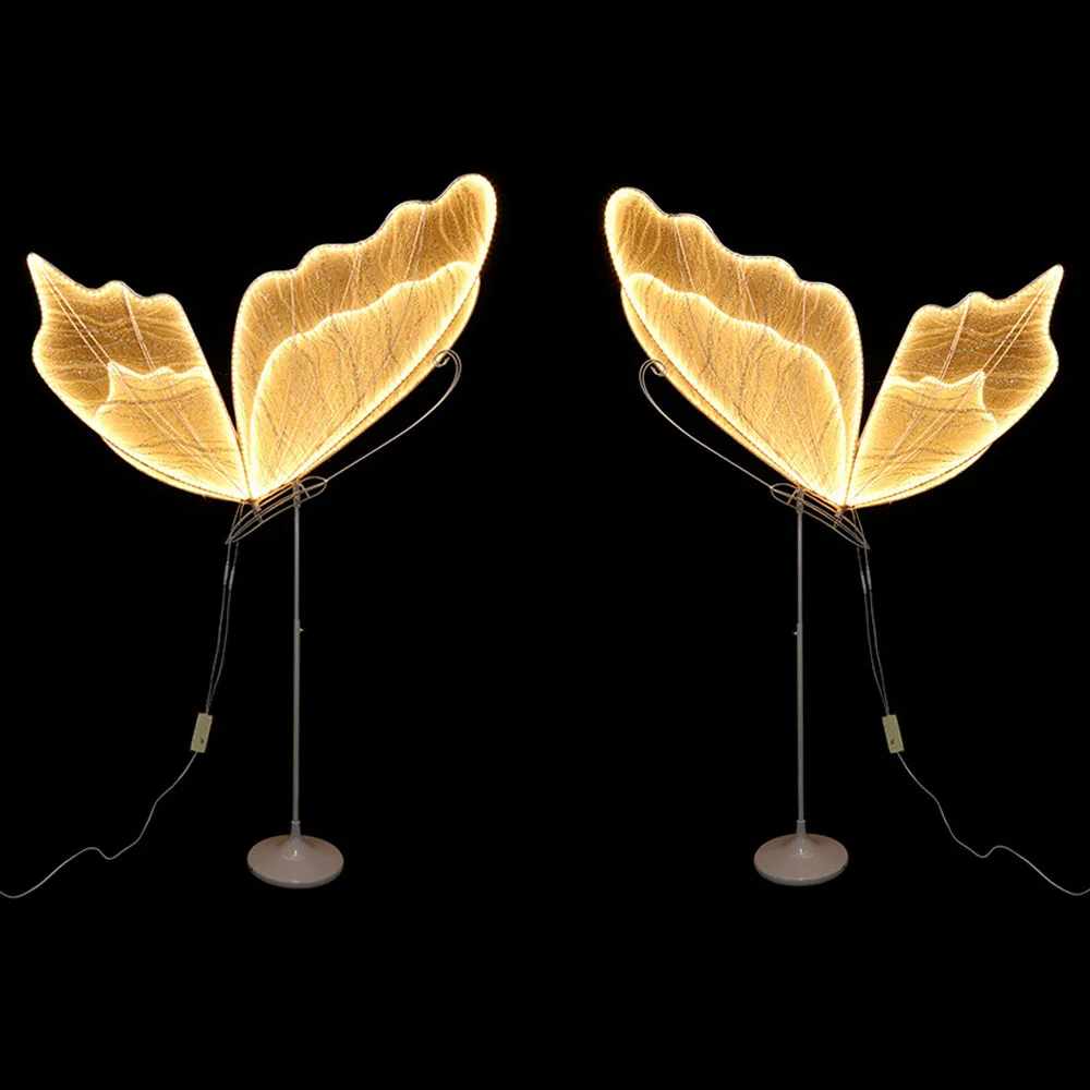 2 stücke 60 cm Led Schmetterling Lichter Hochzeit Hintergrund Dekorative Requisiten Leuchtende Schmetterling Straße Guide Beleuchtung Schmetterling für Party – Detail 14