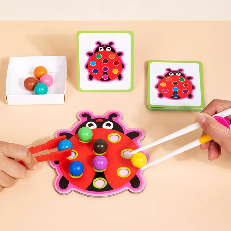 Clip Beads Color Classification Matching Toy Children Logic Concentration Fine Motor Training Game Montessori Educational Toys 2