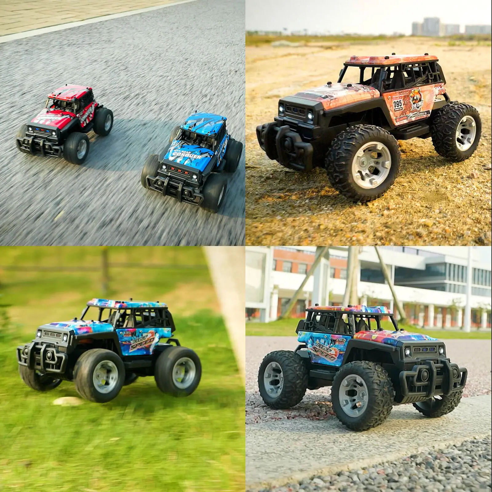 JJRC Q181 30KM/H 1:20 RC Car With LED Lights 2.4Ghz Double Motors RC Monster Truck All Terrain Off Road High Speed RC Racing Car 2
