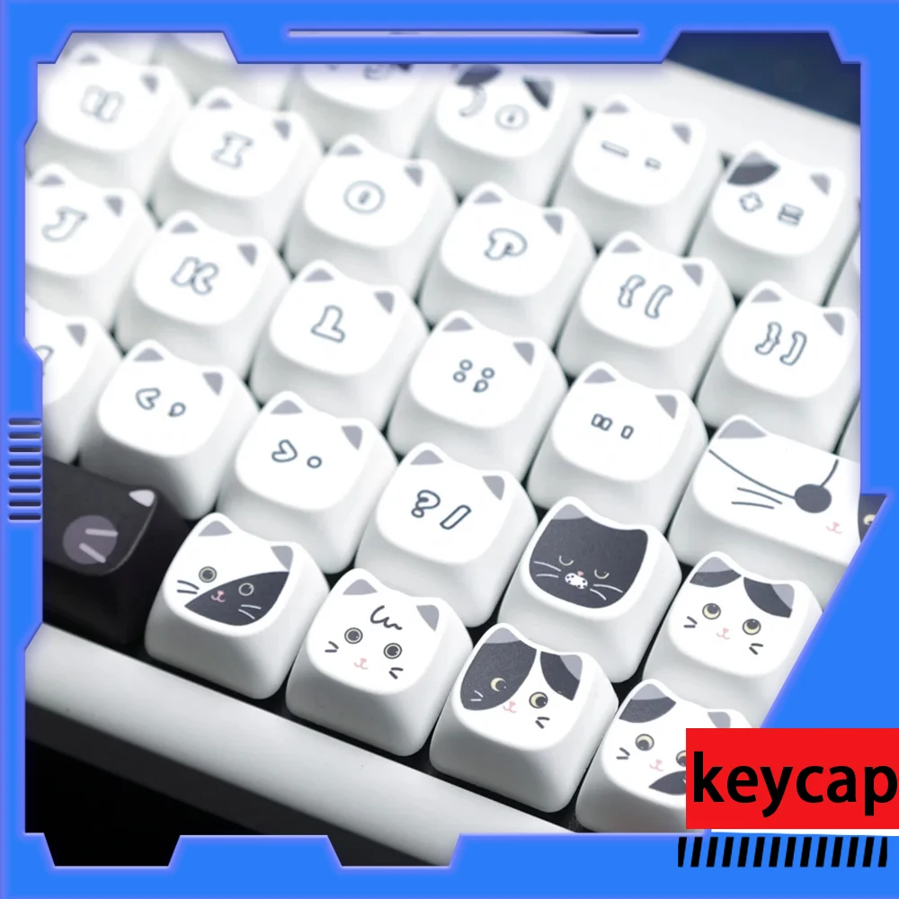 

137 Keys Cap MAO Profile PBT Keycaps Set Cat Ear Design 7u Space bar ISO Alice Layout for Mechnical Gaming Keyboard Wooting