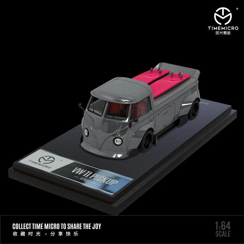 Time Micro 1:64 T1 Van Pickup Grigio/Giallo Diecast Model Car
