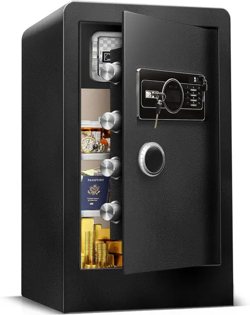 [True to Size] 8.1 Cub Extra Large Home Safe Box Fireproof Waterproof with Anti-theft Smart Alert Fire Proof Safe for Document B 1
