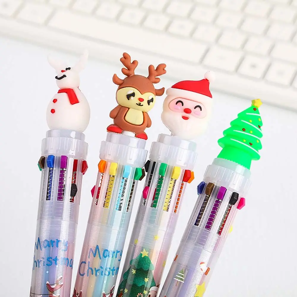 

Cartoon Multicolor Writing Supplies Snowman Handwriting Santa Claus Stationery Xmas Ball Pen Oil Pen Christmas Ballpoint